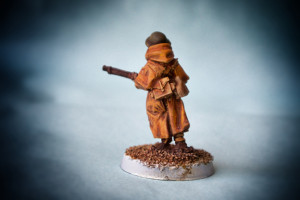 Goumier con colori base dopo la lavatura