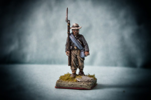 Fante Confederato, 28mm in plastica Perry Miniatures, pittura giallinovagabondo