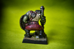 Orco,miniatura in plastica 28mm Games Workshop,pittura giallinovagabondo