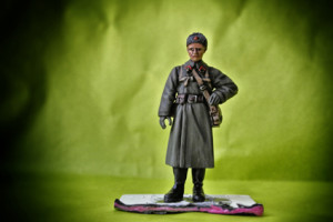 Il soldatino dopo le fasi di ombreggiatura e lumeggiatura