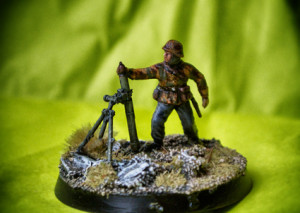 Mortaio Deutsche Panzergrenadiere, soldatino plastica scala 1/72 Revell,pittura giallinovagabondo