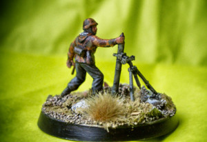 Mortaio Deutsche Panzergrenadiere, soldatino plastica scala 1/72 Revell,pittura giallinovagabondo