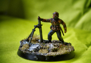 Mortaio Deutsche Panzergrenadiere, soldatino plastica scala 1/72 Revell,pittura giallinovagabondo
