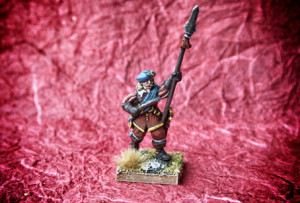 Ufficiale Scots Covenanters, miniatura Warlord Games 28 mm metallo, pittura giallinovagabondo