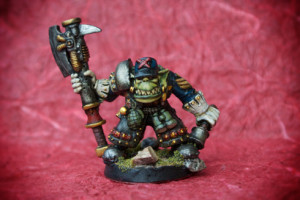 Orc Nobz, miniatura in 28mm metallo Games Workshop, pittura giallinovagabondo