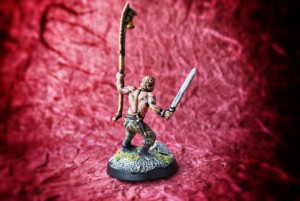 Celt Standard Bearer,miniatura 28mm plastica Warlord Games,pittura giallinovagabondo