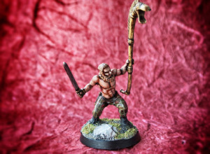 Celt Standard Bearer,miniatura 28mm plastica Warlord Games,pittura giallinovagabondo