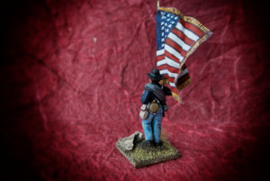 Portabandiera Unionista, miniatura in plastica 28mm Perry Miniatures, pittura giallinovagabondo