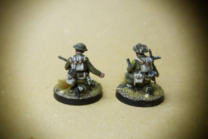 Canadian Infantry, Mortar Team,miniature in plastica 28mm Warlord Games,pittura giallinovagabondo