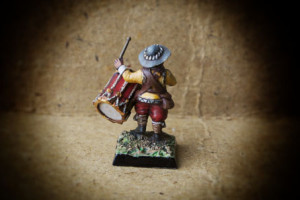 Swedish Drummer Red Regiment,miniatura 28mm plastica Warlord Games, pittura giallinovagabondo