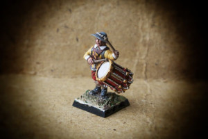 Swedish Drummer Red Regiment,miniatura 28mm plastica Warlord Games, pittura giallinovagabondo