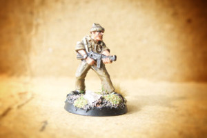 British Commandos,miniatura metallo 28mm Artizan Designs,pittura giallinovagabondo