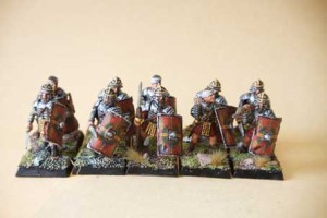 Legionari Romani Veterani, miniature in plastica 28mm Warlord Games,pittura giallinovagabondo