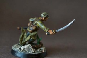 Japanese Officer,miniatura plastica 28mm Warlord Games,pittura giallinovagabondo