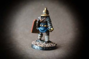 Secutor miniatura 28mm metallo, Crusader Miniatures, pittura Giallinovagabondo