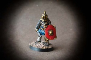 Secutor miniatura 28mm metallo, Crusader Miniatures, pittura Giallinovagabondo