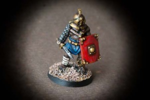 Secutor miniatura 28mm metallo, Crusader Miniatures, pittura Giallinovagabondo