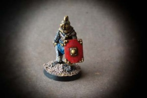 Secutor miniatura 28mm metallo, Crusader Miniatures, pittura Giallinovagabondo