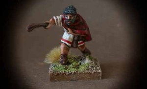 Balearic Slinger, miniatura in metallo 28 mm della Warlord Miniatures,pittura giallinovagabondo