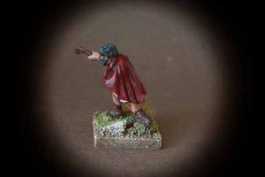 Balearic Slinger, miniatura in metallo 28 mm della Warlord Miniatures,pittura giallinovagabondo